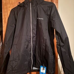 Columbia Charcoal Hooded Windbreaker